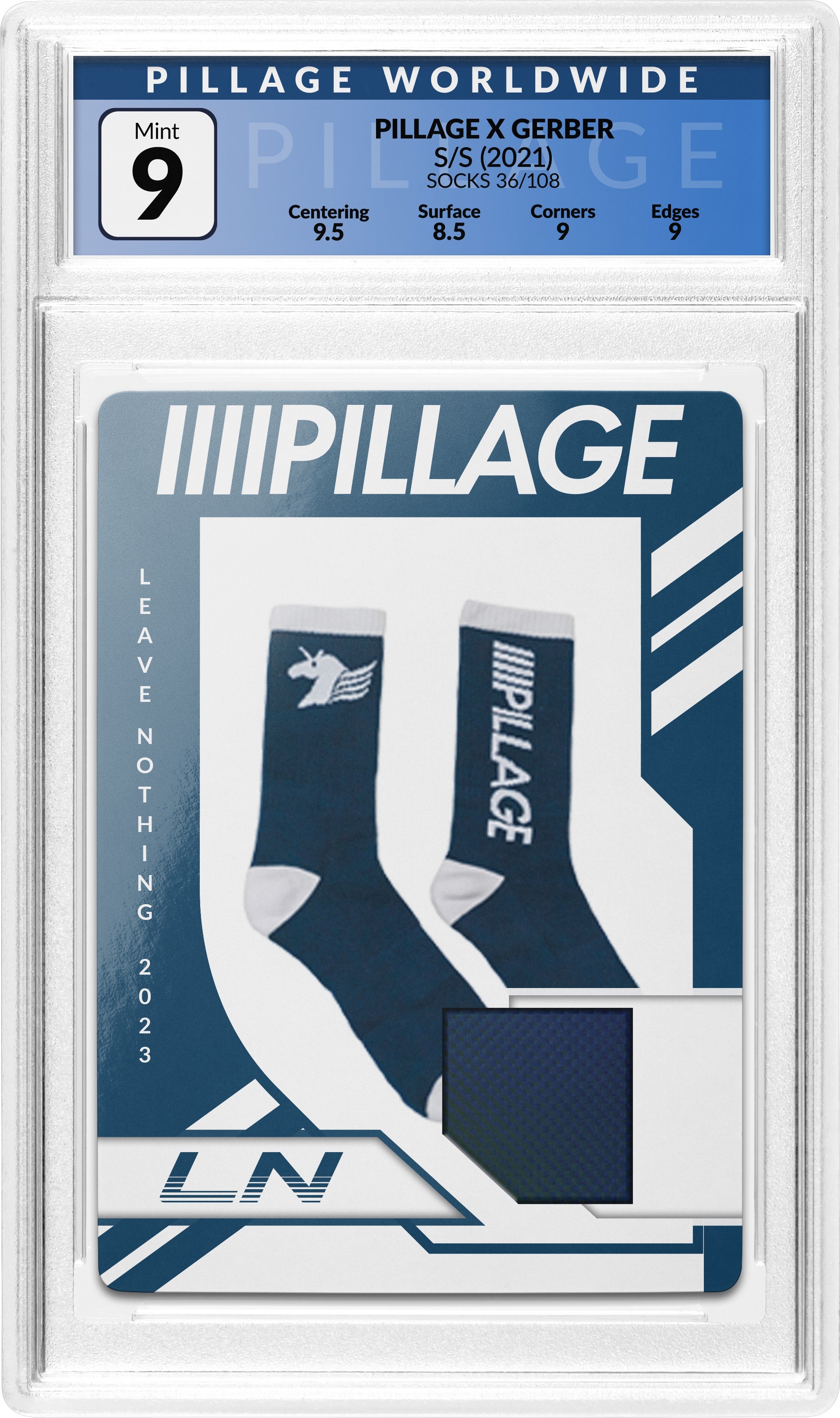 PILLAGE WORLDWIDE - LOGO SOCKS - NAVY