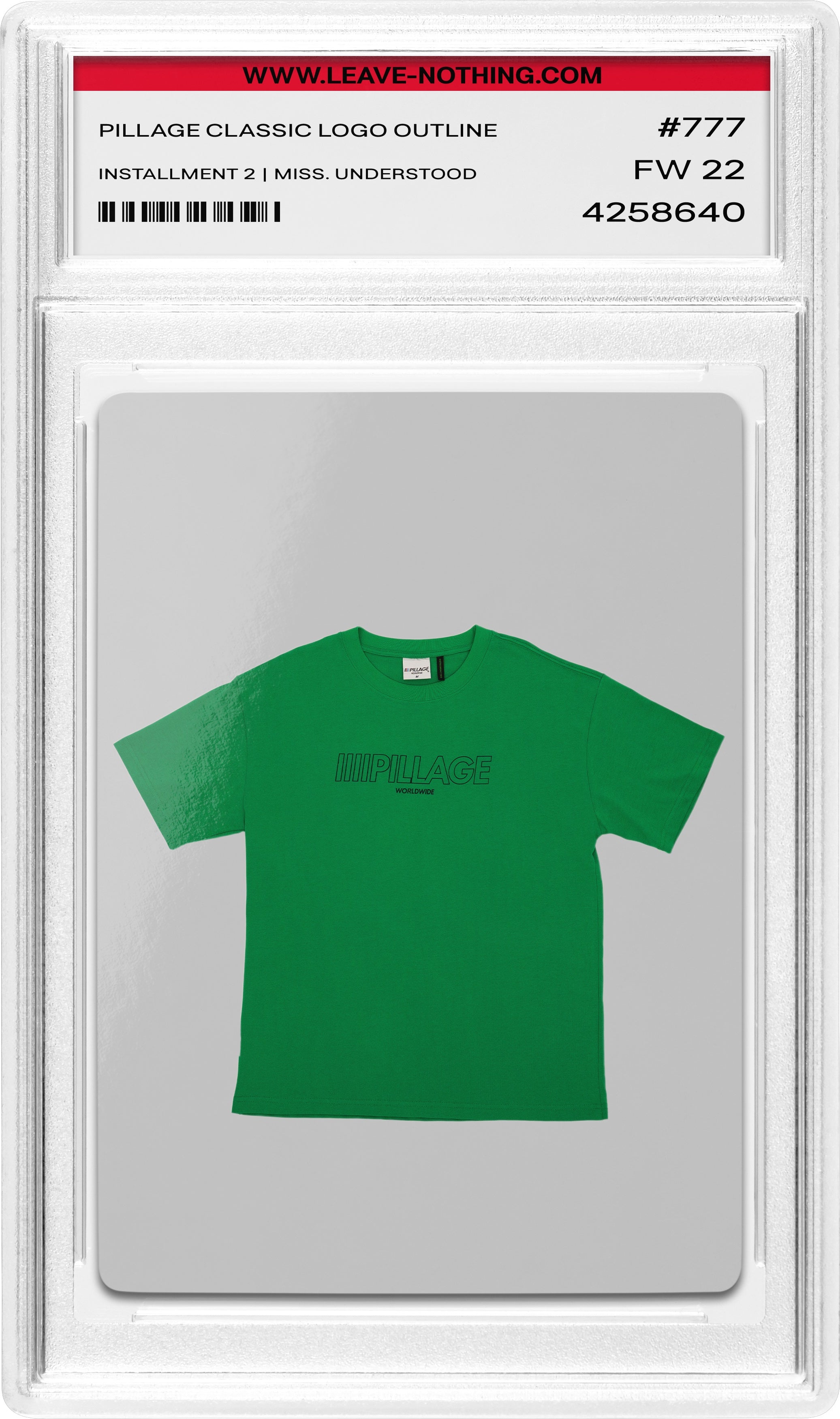 PILLAGE WORLDWIDE - CLASSIC OUTLINE LOGO SHIRT - GREEN