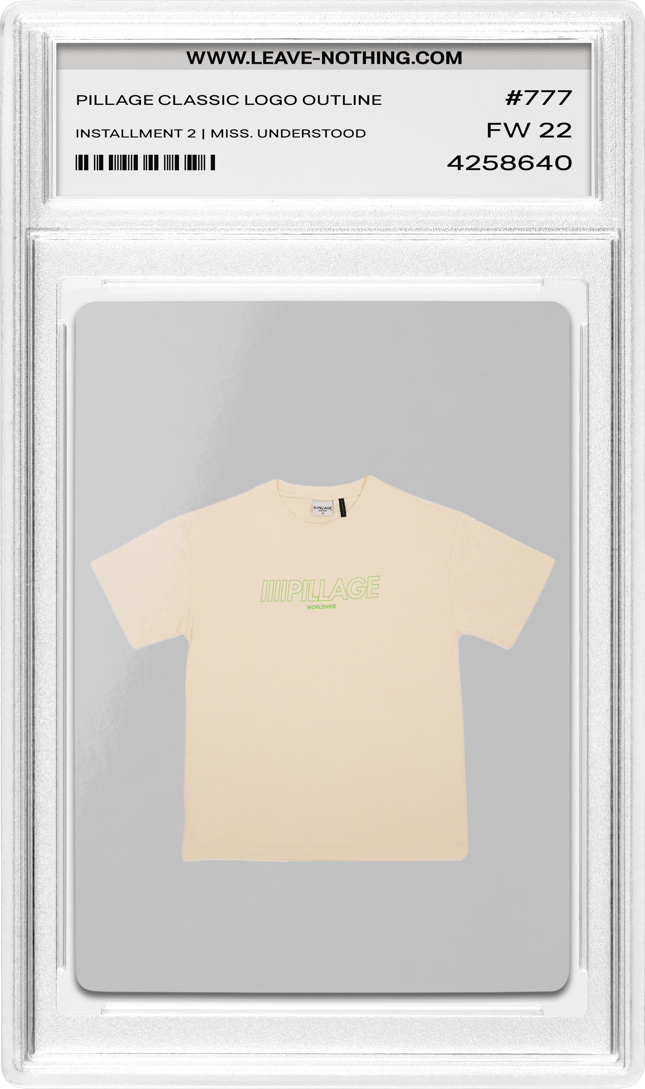 PILLAGE WORLDWIDE - CLASSIC OUTLINE LOGO SHIRT - CREAM